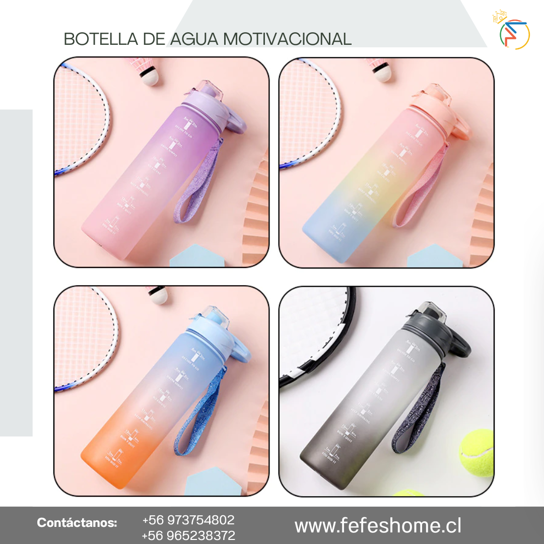 Botella de Agua de Plástico con Pajita para Niños, Recipiente de
