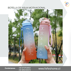 Botella de agua Motivacional 1 Litro + Sticker de Regalo