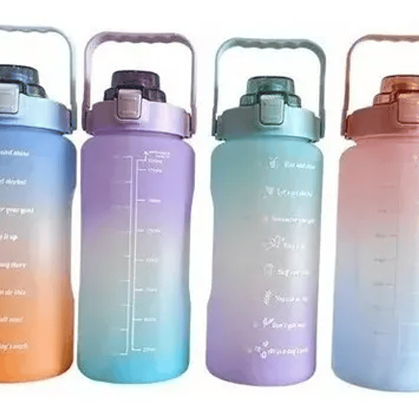 Botellas De Agua Motivacional 2 Litro + Sticker De Regalo 5