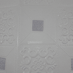Lamina 3d Panel Elegante Blanco Cielo Cuadro Gris Pack De 5