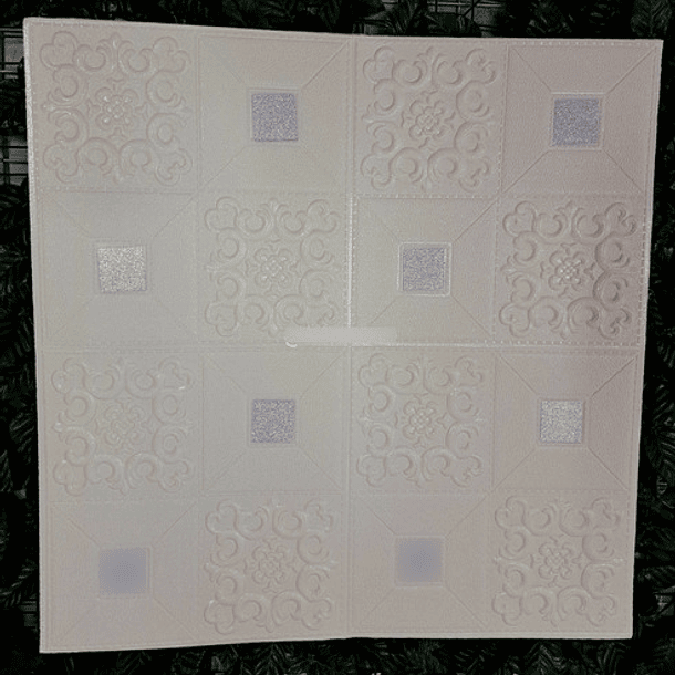 Lamina 3d Panel Elegante Blanco Cielo Cuadro Gris Pack De 5 4