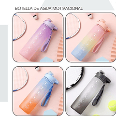 Botella De Agua Motivacional 1 Litro + Sticker De Regalo