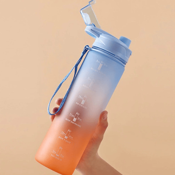 Botella De Agua Motivacional 1 Litro + Sticker De Regalo 3