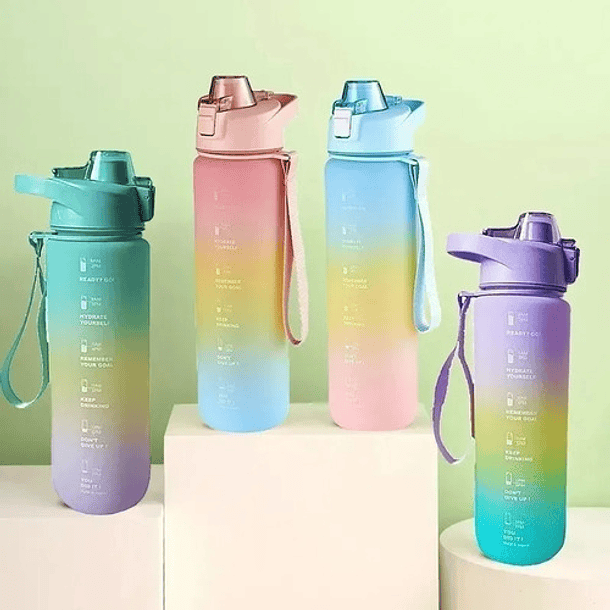 Botella De Agua Motivacional 2 Litros + Sticker De Regalo 1