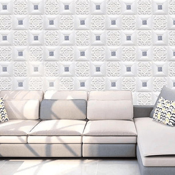 Lamina 3d Panel Decorativo Elegante Blanco Cuadro Gris Cielo 4