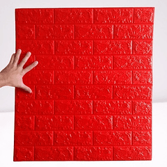 Lamina 3d Panel Decorativo Color Rojo