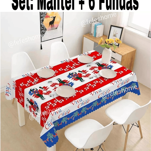 Set mantel +fundas  FECHAS PATRIAS  2