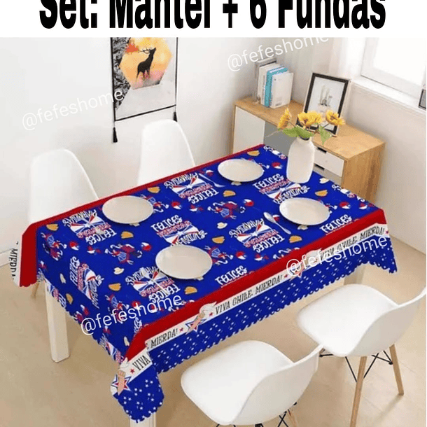 Set mantel +fundas  FECHAS PATRIAS  3