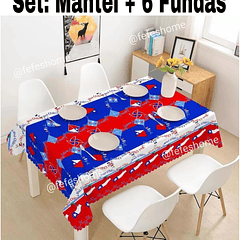 Set mantel +fundas  FECHAS PATRIAS