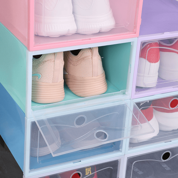 Organizador de zapatos, Caja de almacenamiento de zapatos transparente apilable PACK DE 6 UNIDADES 4