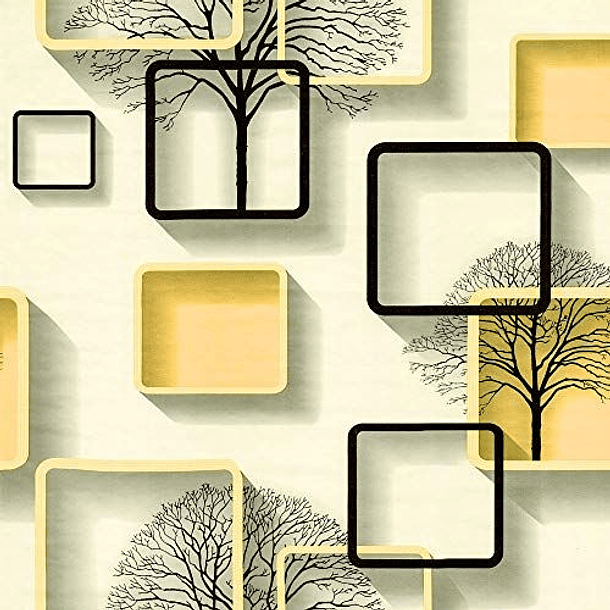 Papel Mural - Cuadros con Arbustos amarillo  3