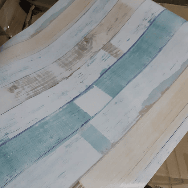 Papel Mural - Madera Celeste/Beige 3