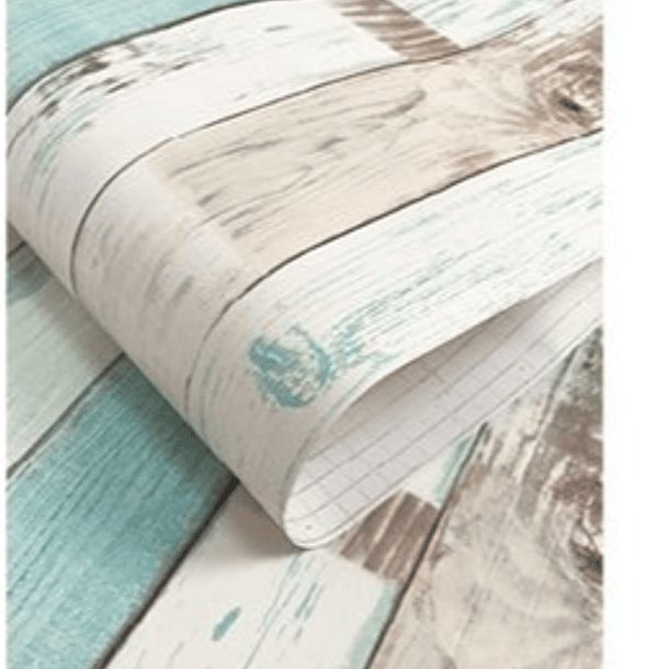 Papel Mural - Madera Celeste/Beige 2