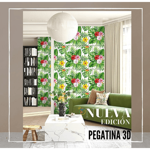 Lámina Pegatinas Revestimiento Muralla 3d Pared Flores PACK DE 10 UNIDADES  1