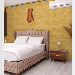 Revestimiento Pared Lamina 3d Pegatina Rombo Dorado PACK DE 10 UNIDADES