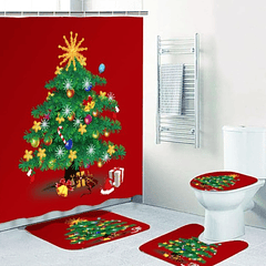  Kit De Navidad para Baño 4 pzas - Diseño Arbolito 