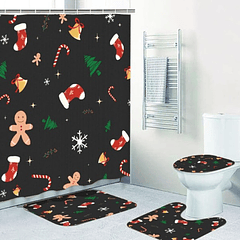  Kit De Navidad para Baño 4 pzas - Diseño Navideño