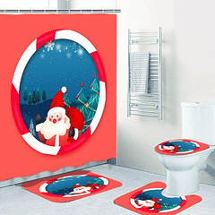  Kit De Navidad para Baño 4 pzas - Diseño Viejito Pascuero 