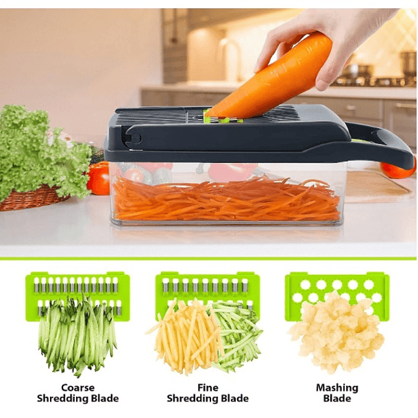 Rebanador de verduras,  cortador de verduras multifuncional de mano, cortador de frutas  3