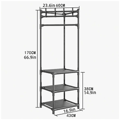 Perchero de esquina Multifuncional Ropa Zapatos Accesorios