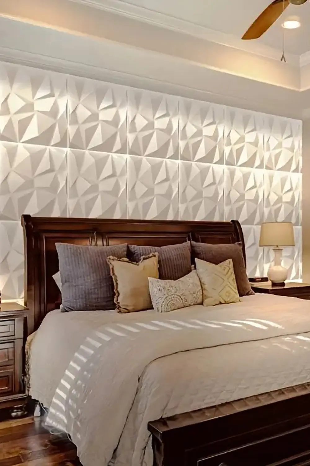 Panel Lamina 4d Pared Pvc Diamante Blanco Pack 6 unidades