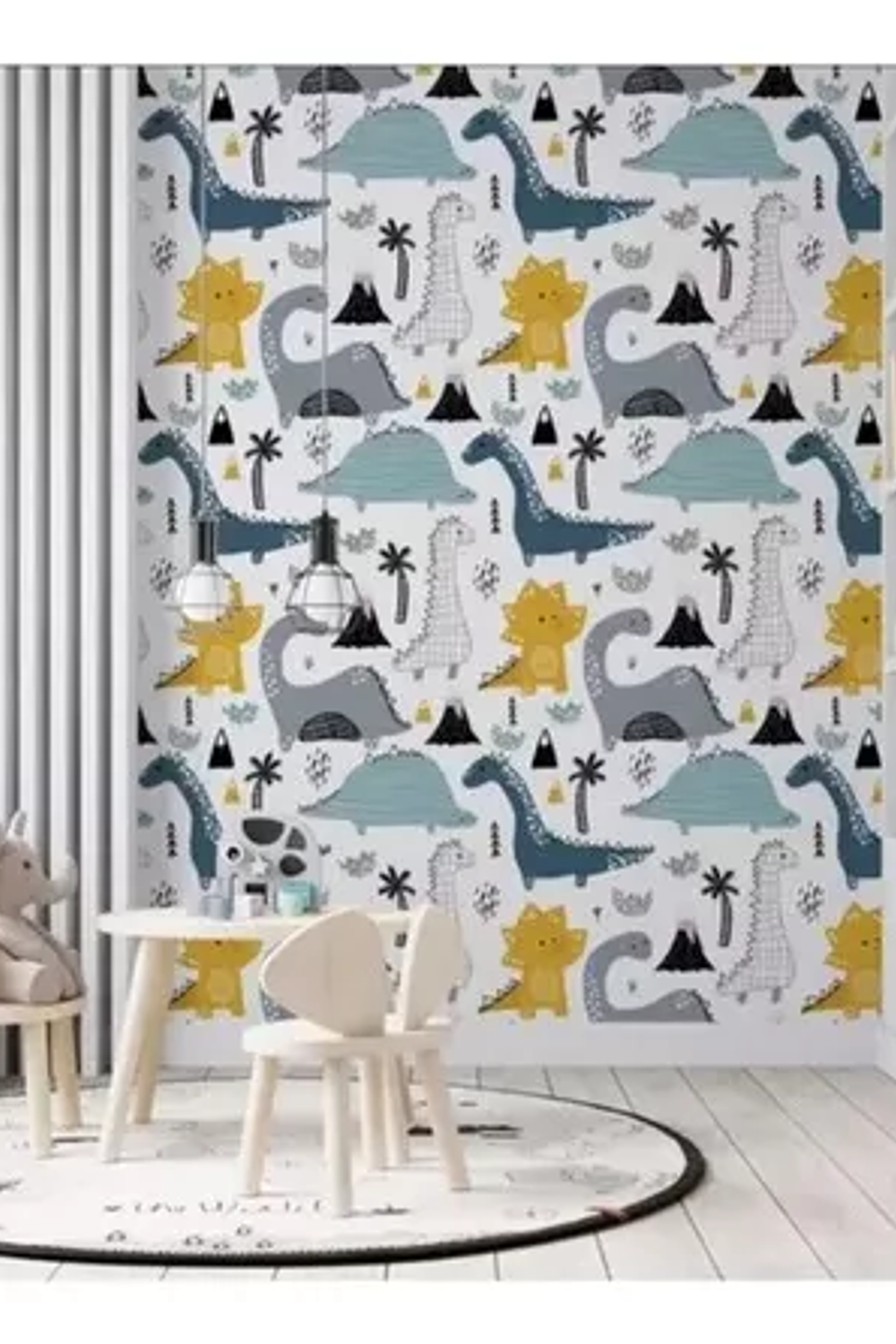 Papel Mural Pvc  Niños dinosaurios