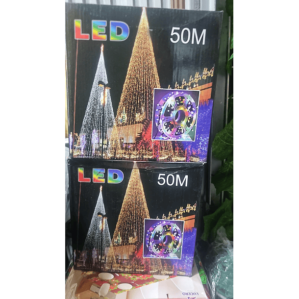 ROLLO DE LUCES LED LUZ MULTICOLOR GUIRNALDA 50 METROS LUCES DE NAVIDAD 2