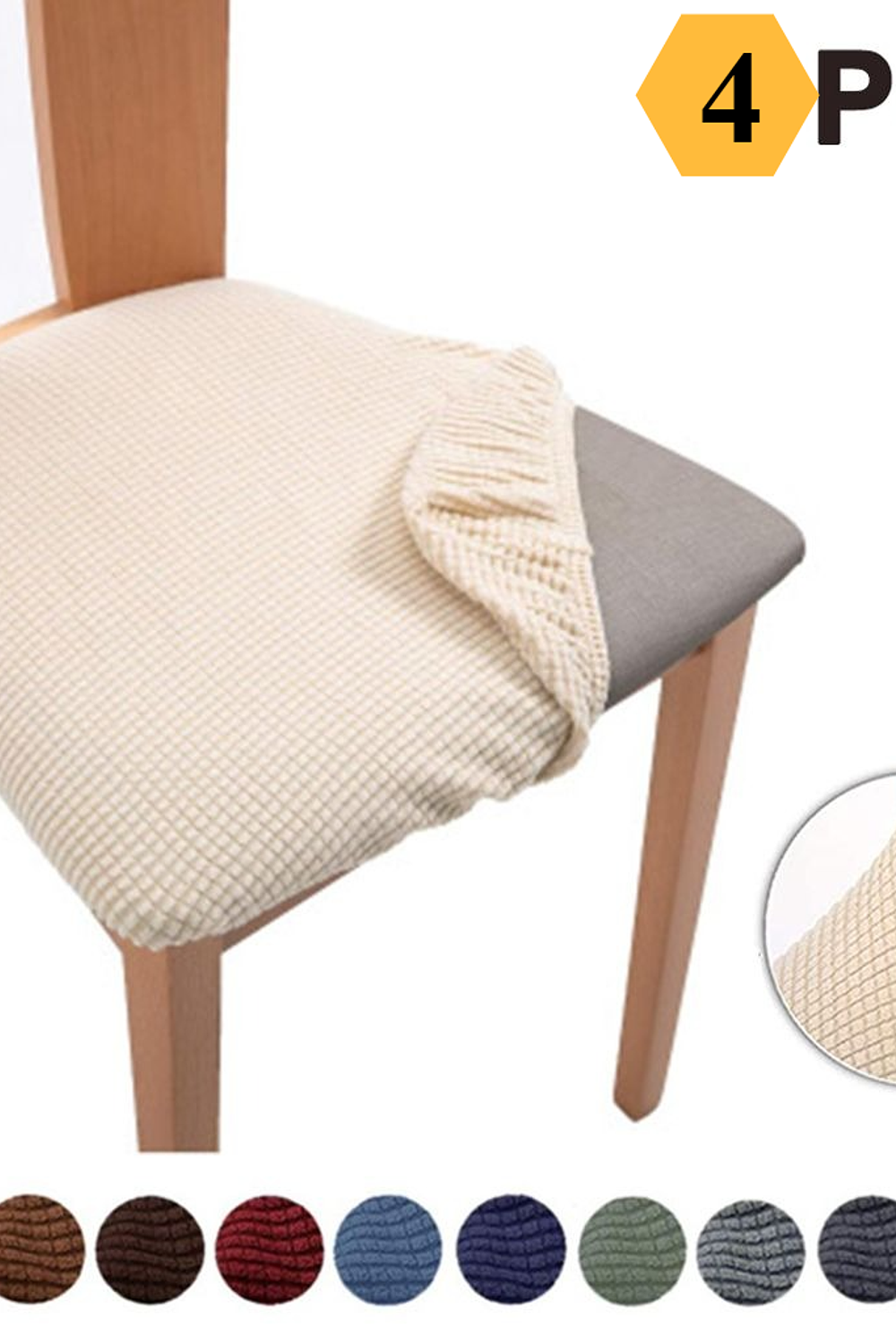 Funda Para Silla Cuadrille Color BEIGE - Pack de 4 unidades