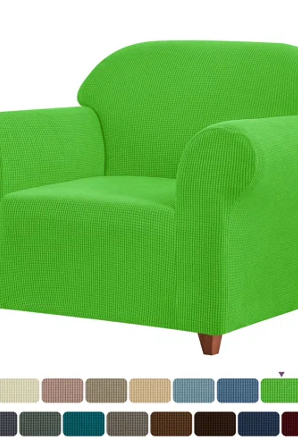 Cubre Sofa Protector  1 Cuerpo Tela Gruesa Cuadrille Color Verde manzana 