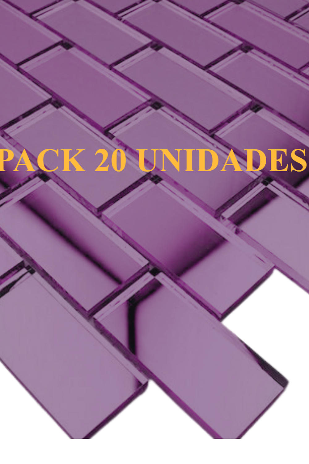 Pack 20 unidades Pegatina mosaico 3D tipo espejo 30x30 MORADO