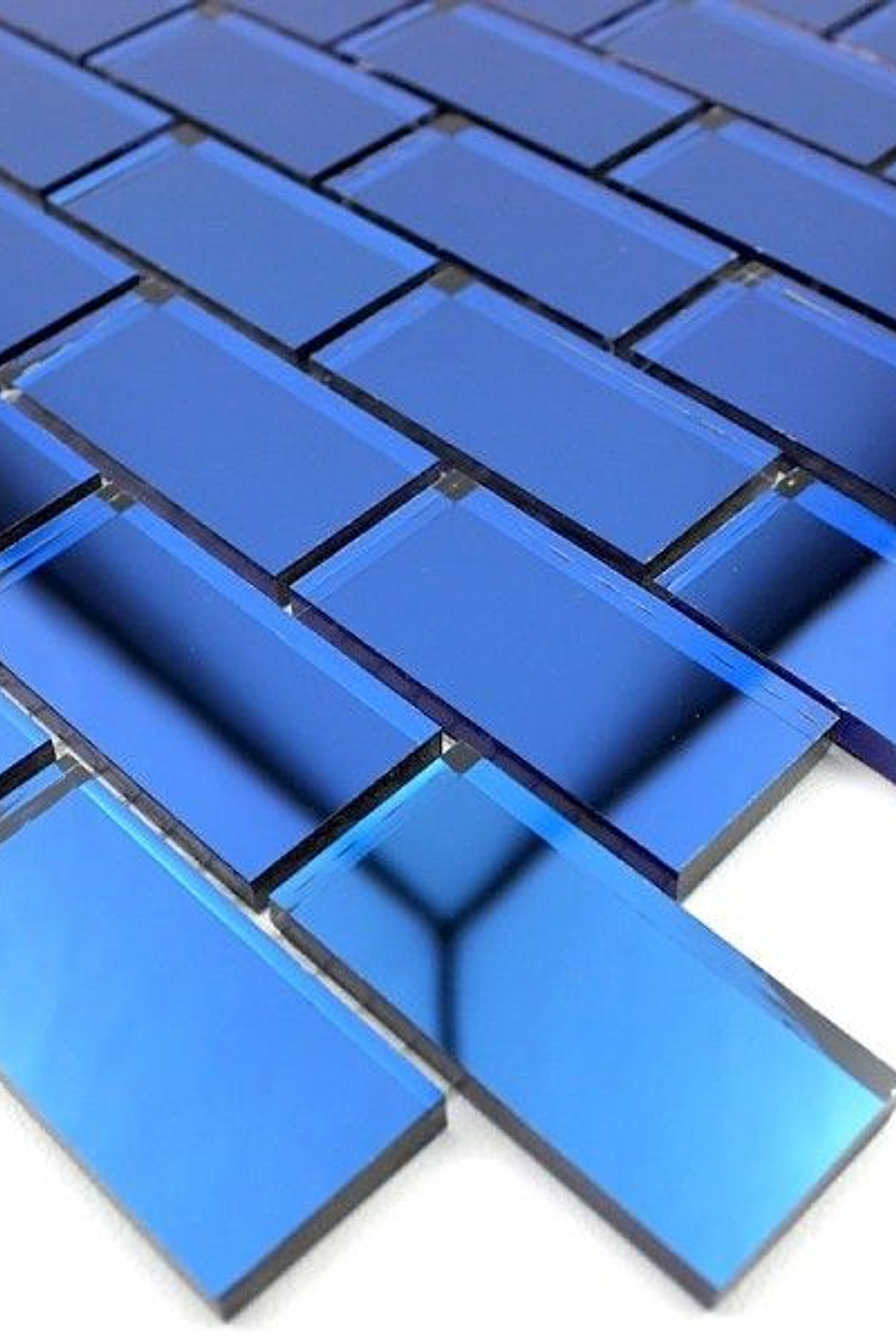 Pack 10 unidades Pegatina mosaico 3D tipo espejo 30x30 AZUL