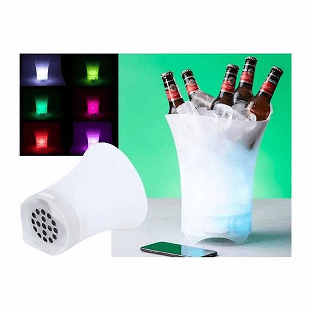 HIELERA PARLANTE CUBETERA LED CON BLUETOOTH 4