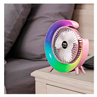 Ventilador De Escritorio Rgb Multicolor Lampara Portátil Usb 3