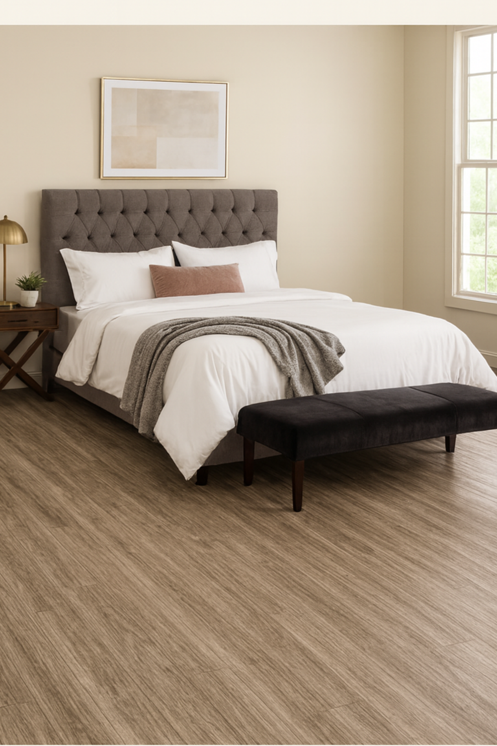 Piso Vinilico Premium Tono Roble Gris Natural 821