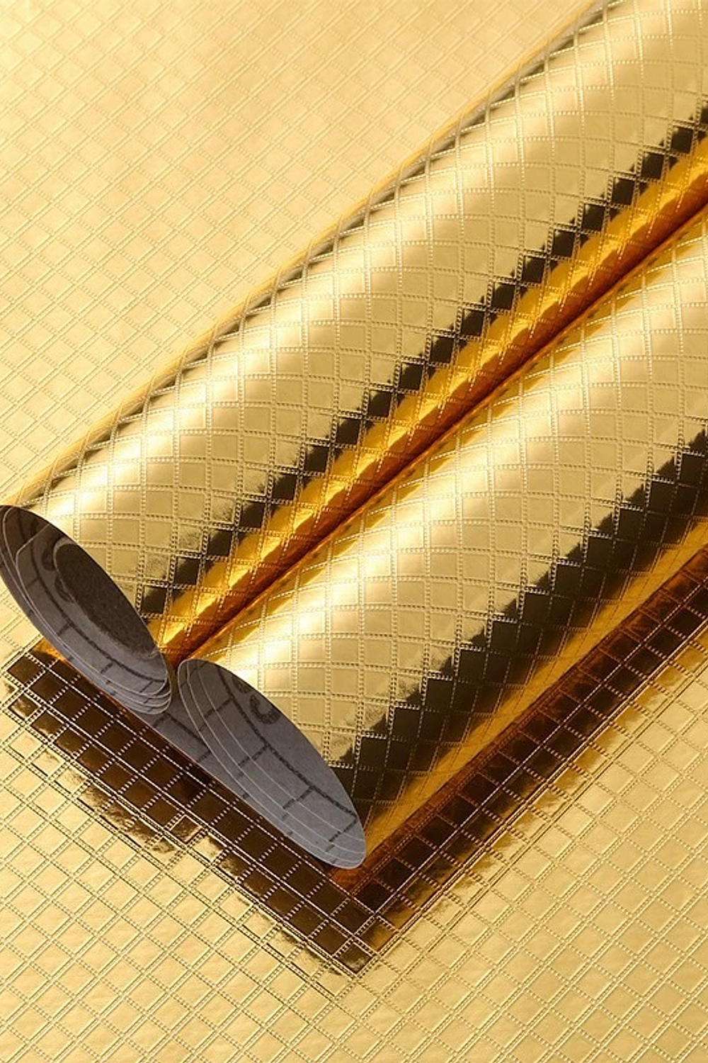 Papel Aluminio Cubos Dorado