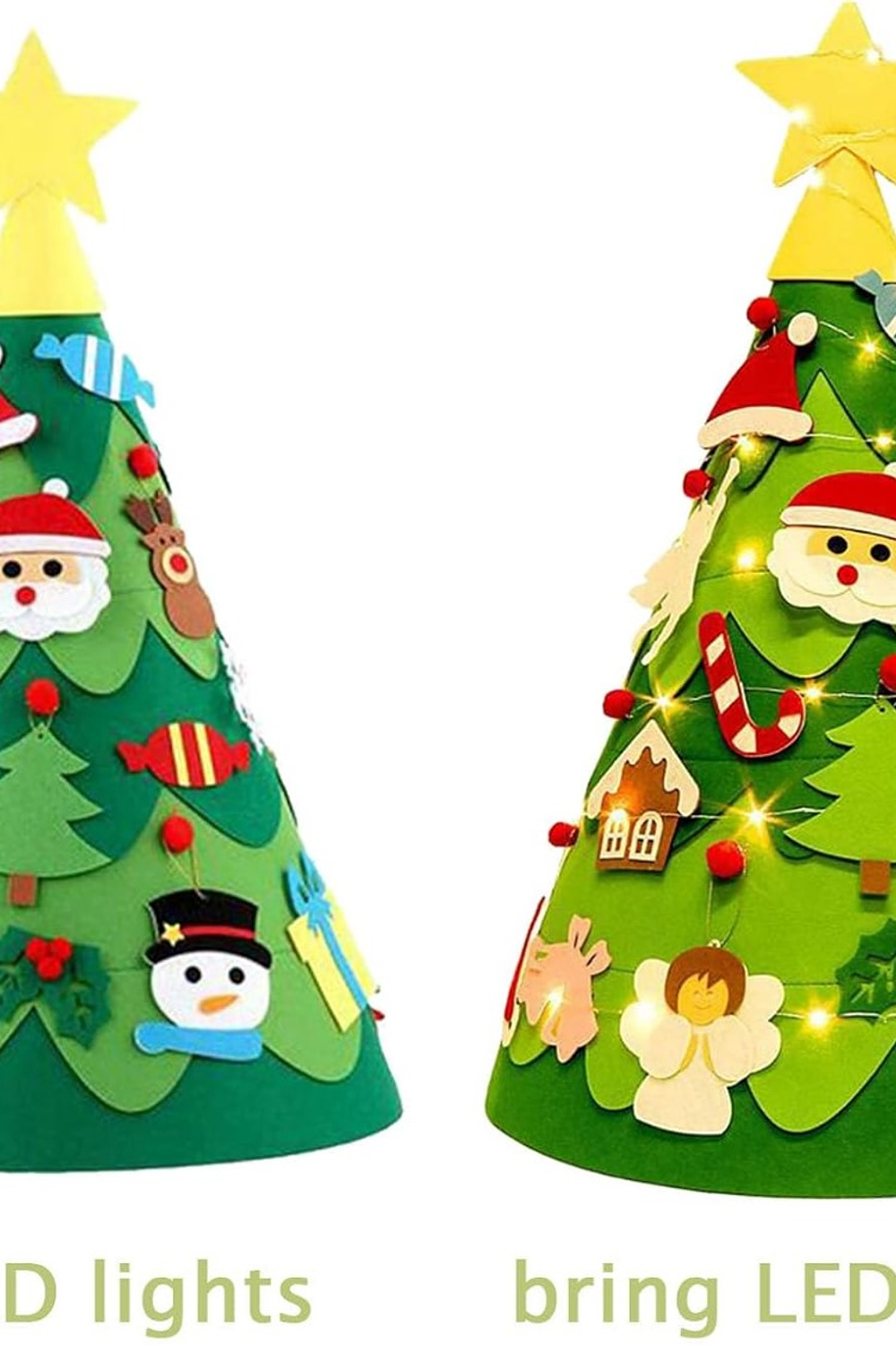 Árbol de Fieltro 3D para niños con luz led 