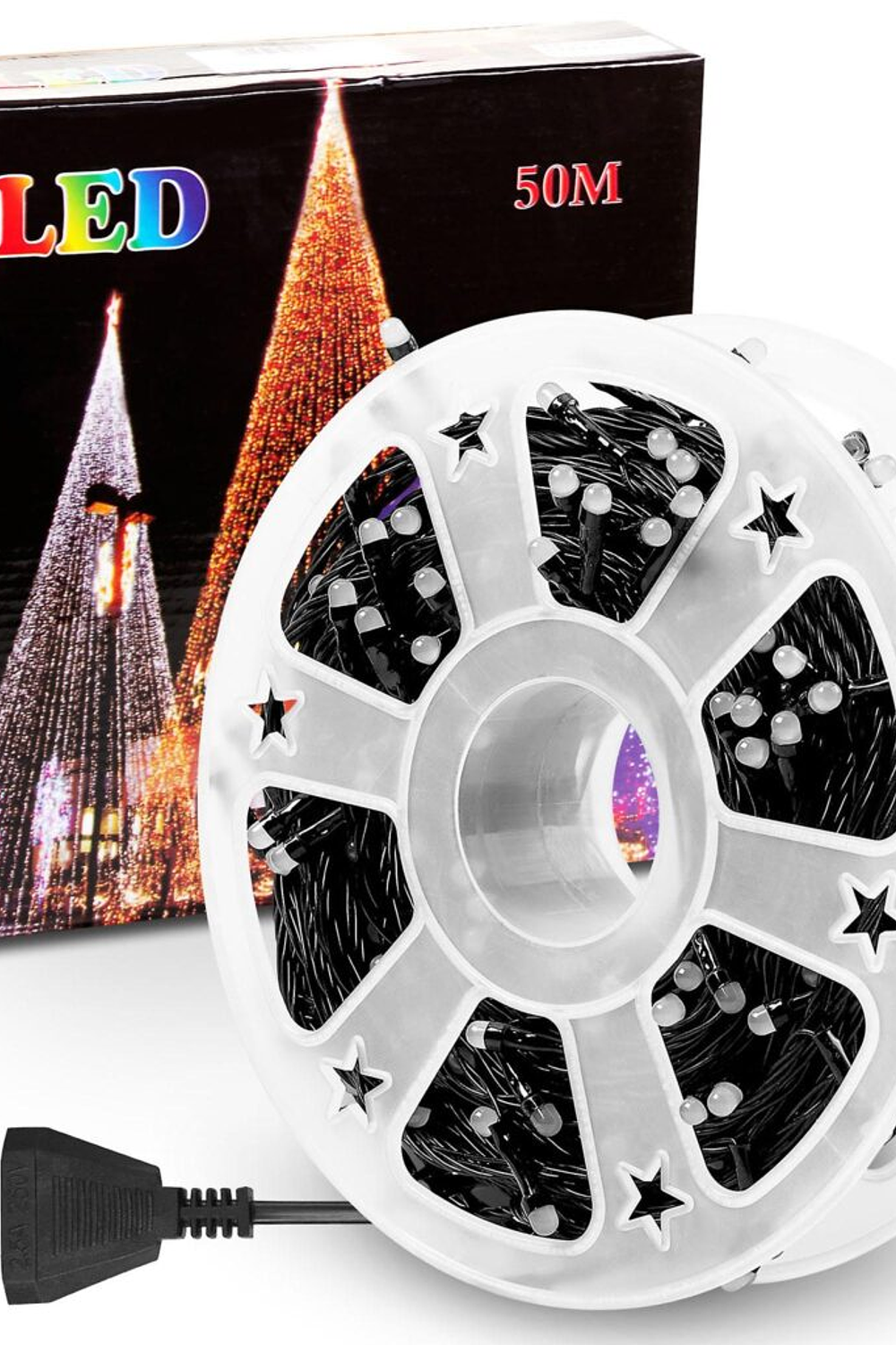 Pack 2 unidades -Rollos de Luces led Multicolor guirnalda 50 metros -Luces de Navidad