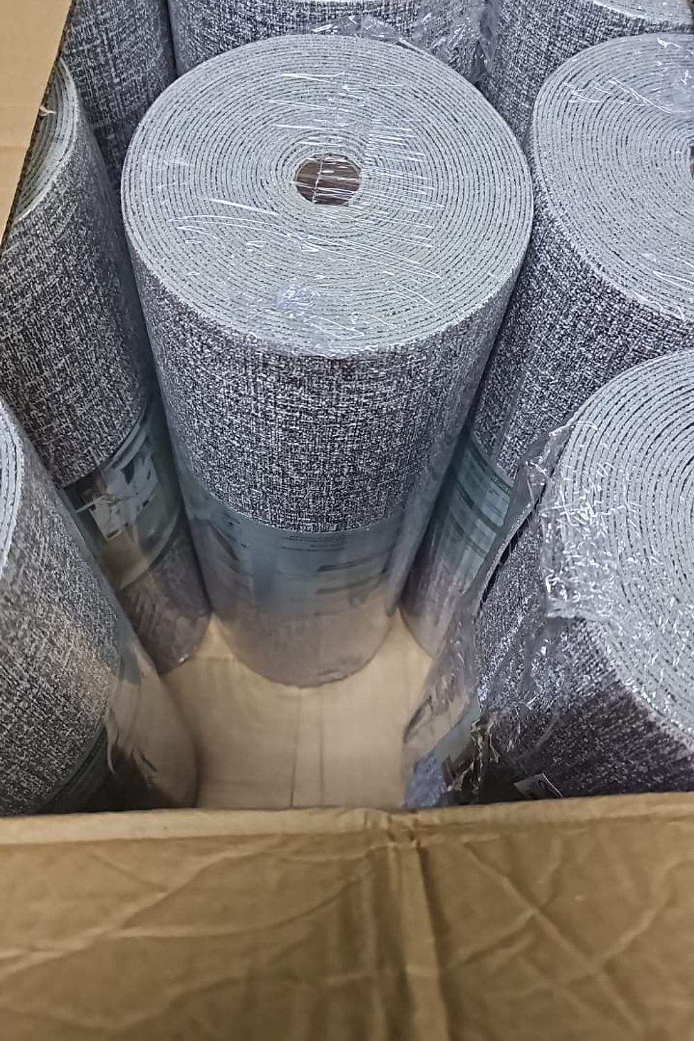 Papel autoadhesivo con textura de Lino color GRIS  10 m x 50 cm 