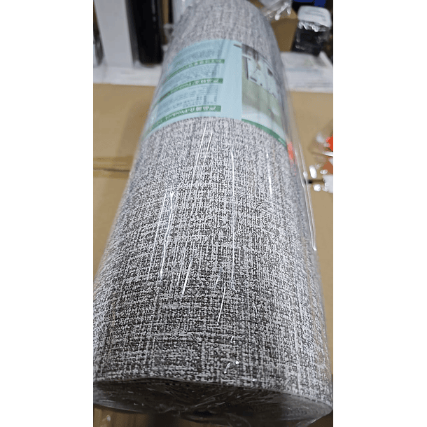 Papel autoadhesivo con textura de Lino color GRIS  10 m x 50 cm  1