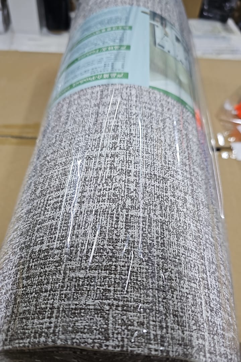 Papel autoadhesivo con textura de Lino color GRIS  10 m x 50 cm 