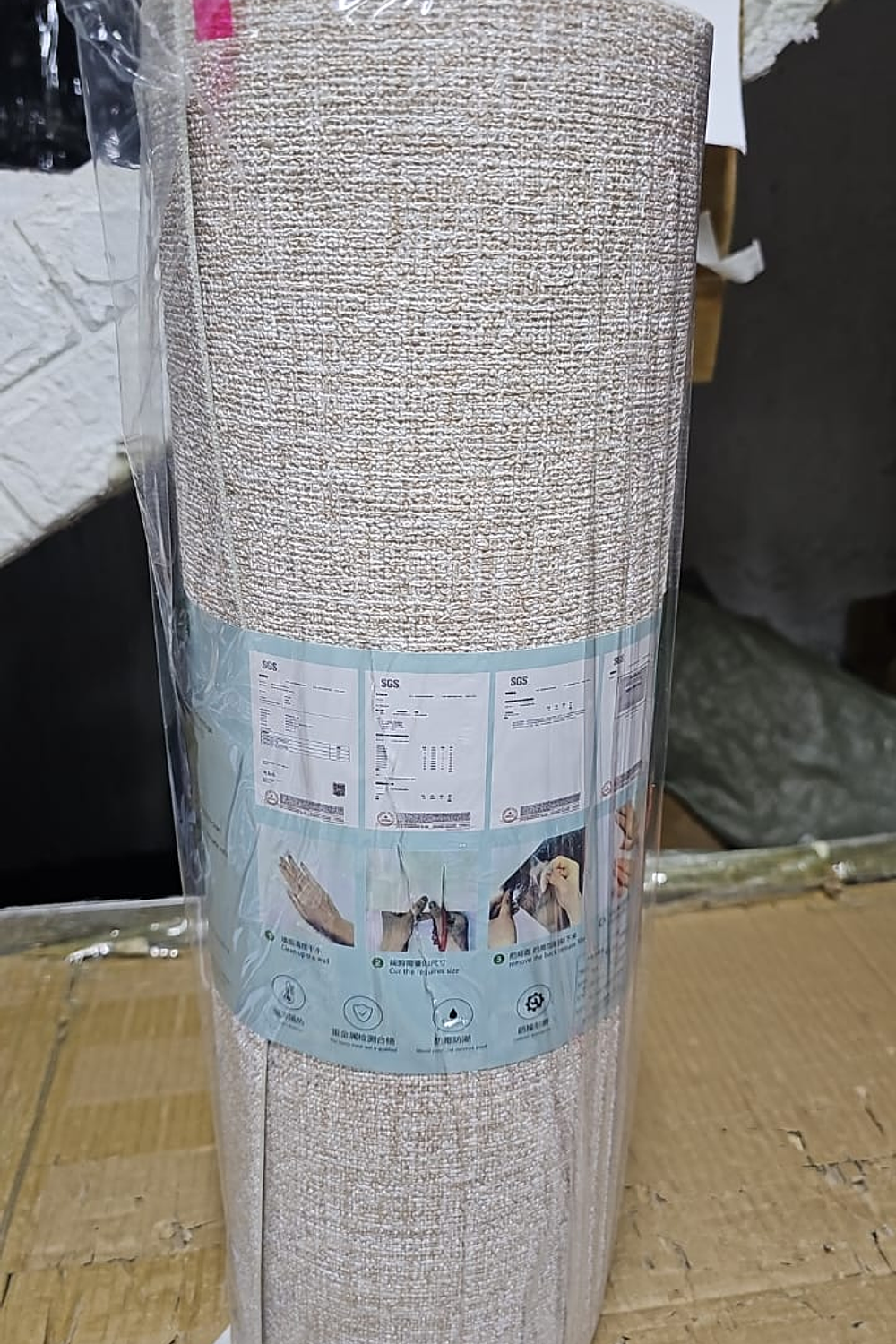 Papel autoadhesivo con textura de Lino color Beige