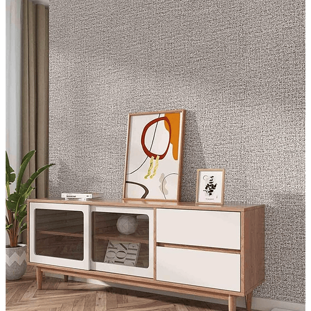 Papel autoadhesivo con textura de Lino color GRIS  10 m x 50 cm  1