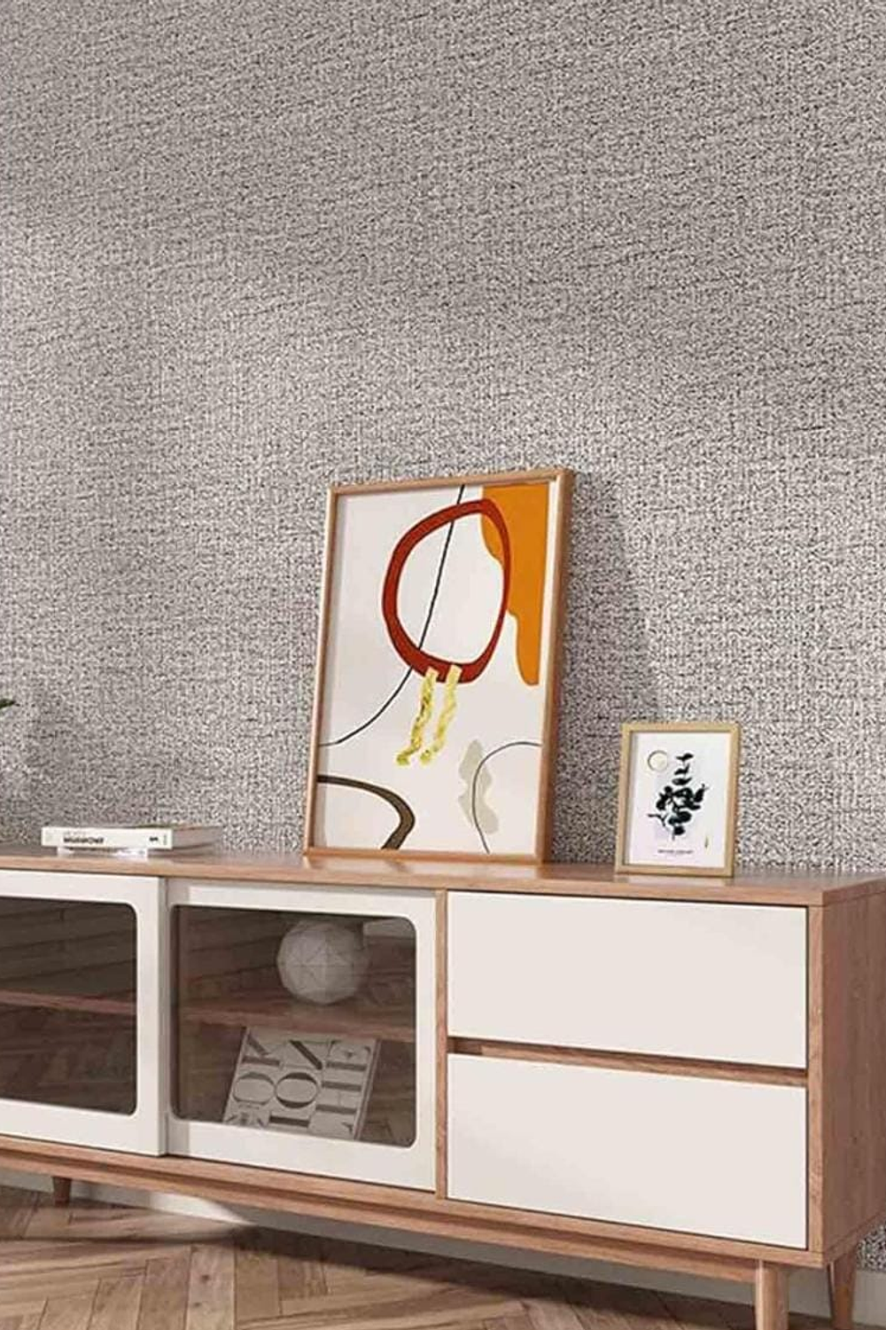 Papel autoadhesivo con textura de Lino color GRIS  10 m x 50 cm 