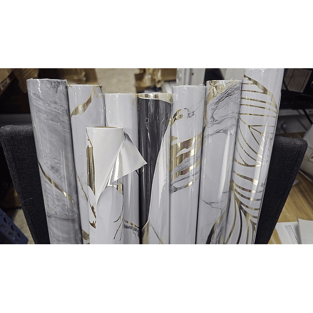  Papel Decomural con capa interna de Aluminio -Hojas doradas 4