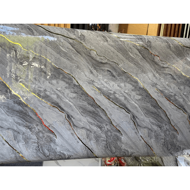  Papel Decomural con capa interna de Aluminio - Mármol Grisáceo 3