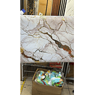  Papel Decomural con capa interna de Aluminio -Mármol dorado  7