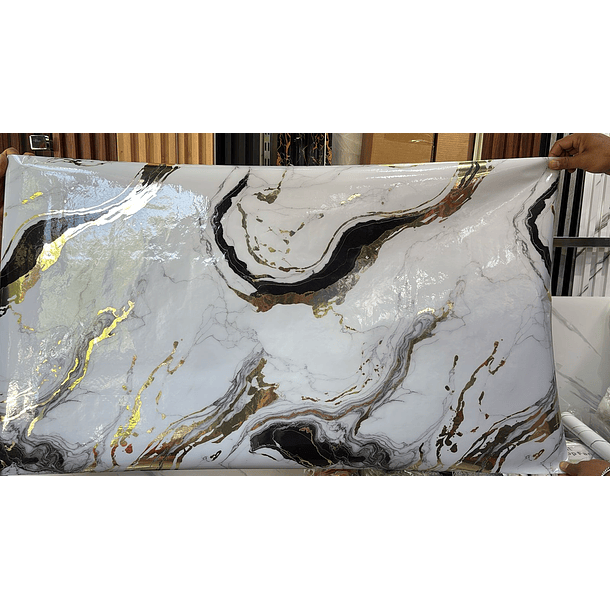  Papel Decomural con capa interna de Aluminio - Mármol Combinado 1