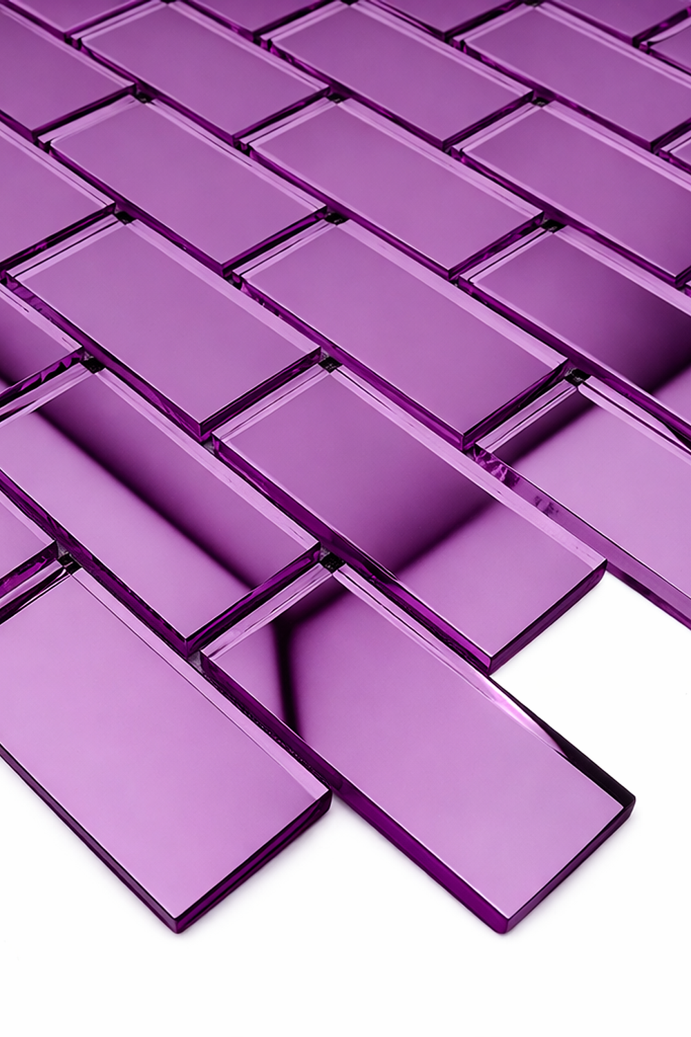  Pack 10 unidades Pegatina mosaico 3D tipo espejo 30x30 MORADO