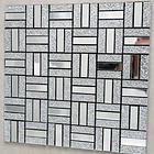 Pegatina Mosaico de Metal tipo espejo Plateado   3D autoadhesivo 30x30  3