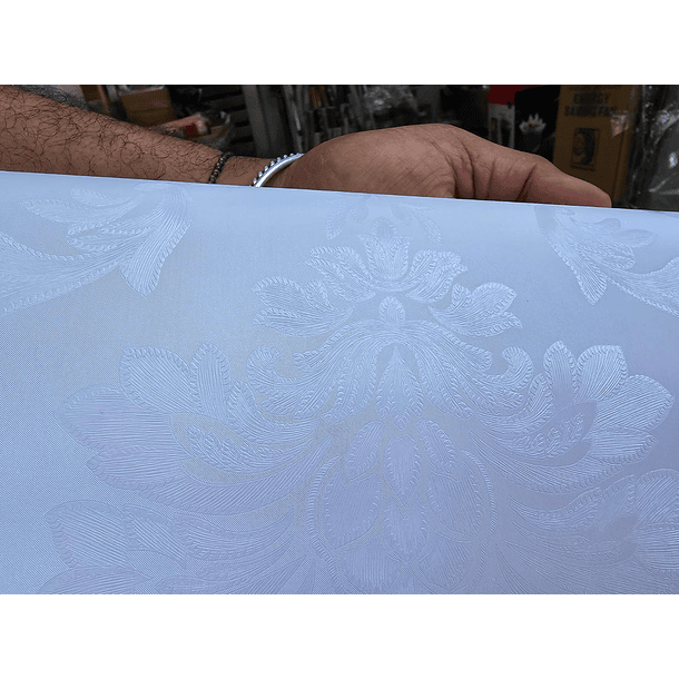 Papel Decomural Texturizado Mosaico Blanco 3